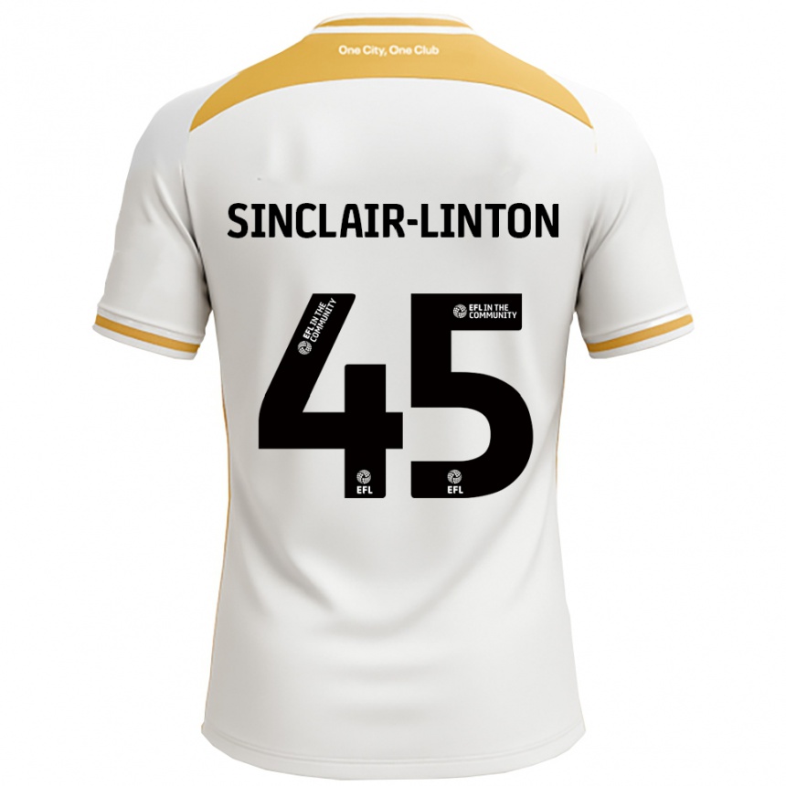 גברים כדורגל קוב ג׳יאה סינקלייר-לינטון #45 לבן זהב ג'רזי ביתית 2025/26