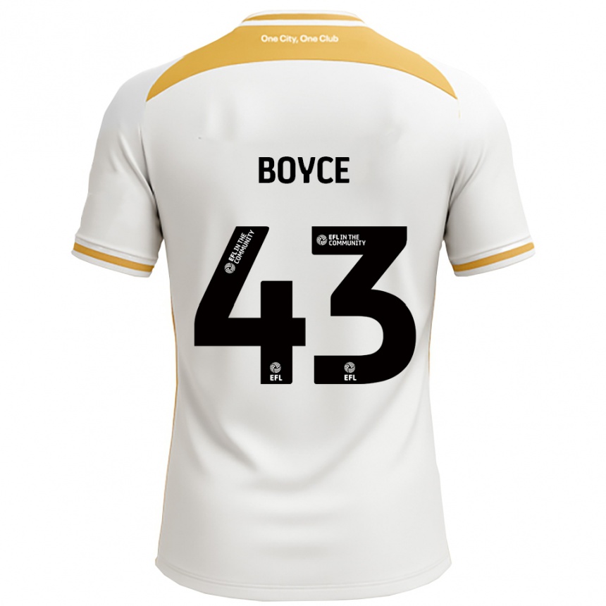 גברים כדורגל Kyle Boyce #43 לבן זהב ג'רזי ביתית 2025/26