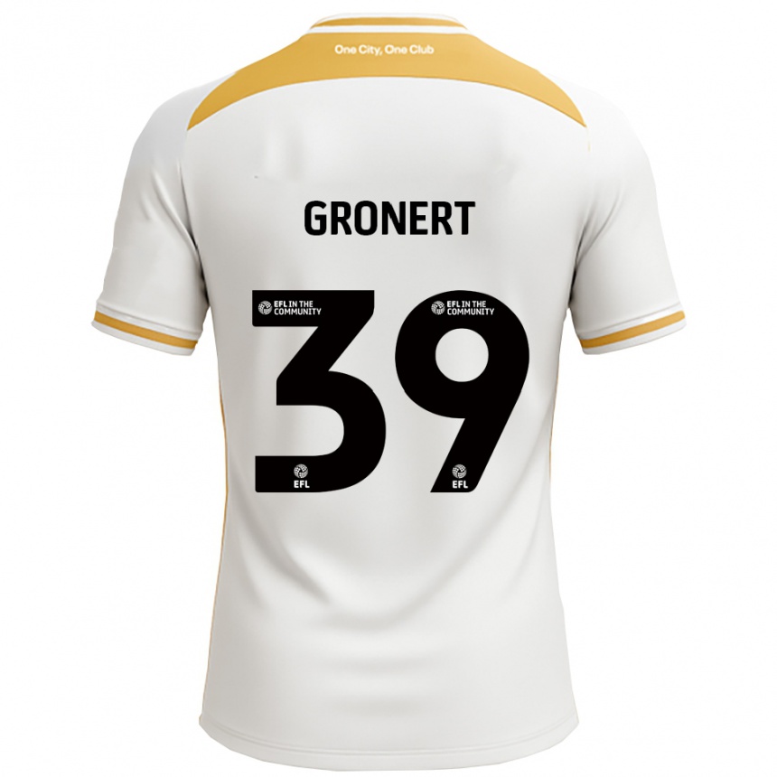 גברים כדורגל Alex Gronert #39 לבן זהב ג'רזי ביתית 2025/26