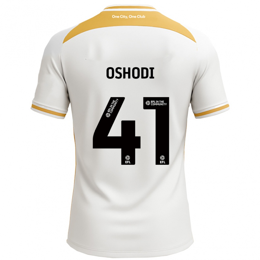 גברים כדורגל Olivia Oshodi #41 לבן זהב ג'רזי ביתית 2025/26