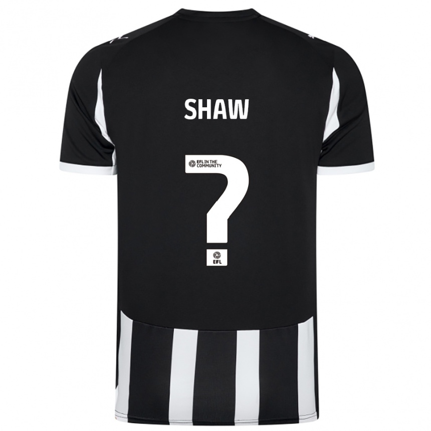 גברים כדורגל Ashton Shaw #0 שחור לבן ג'רזי ביתית 2025/26