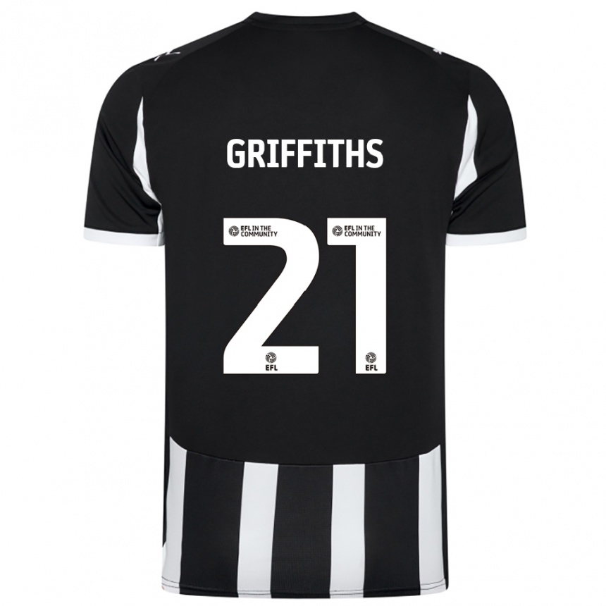 גברים כדורגל Harry Griffiths #21 שחור לבן ג'רזי ביתית 2025/26