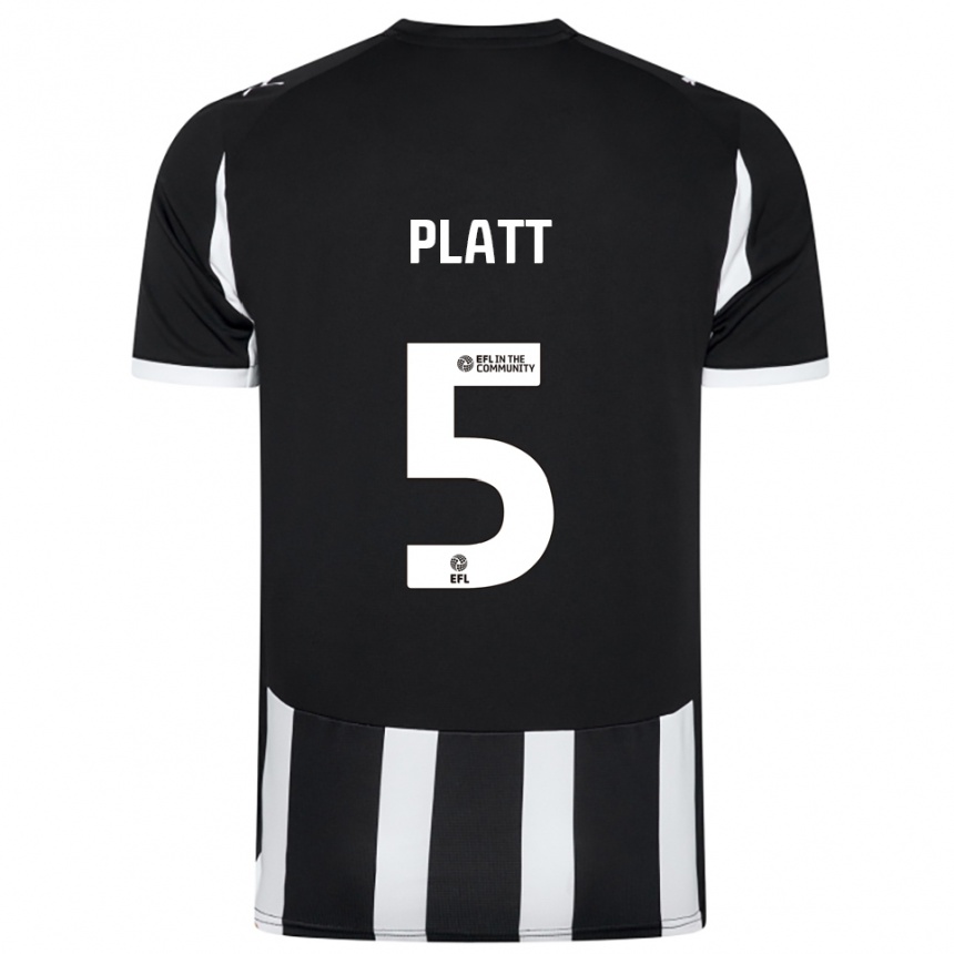 גברים כדורגל מת׳יו פלאט #5 שחור לבן ג'רזי ביתית 2025/26