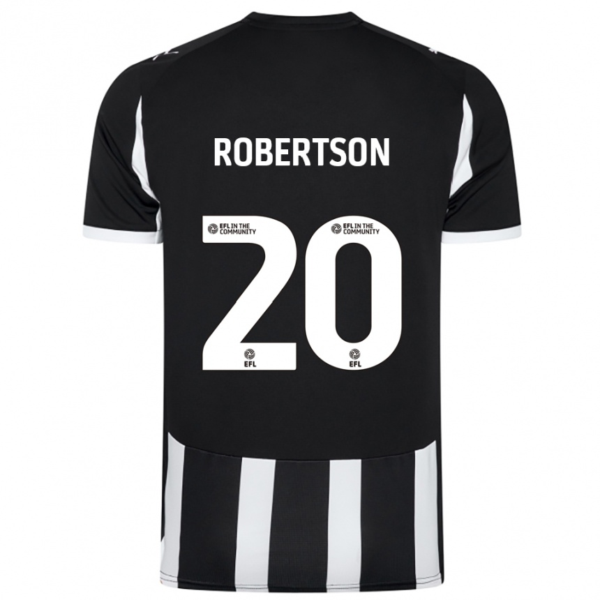 גברים כדורגל Scott Robertson #20 שחור לבן ג'רזי ביתית 2025/26