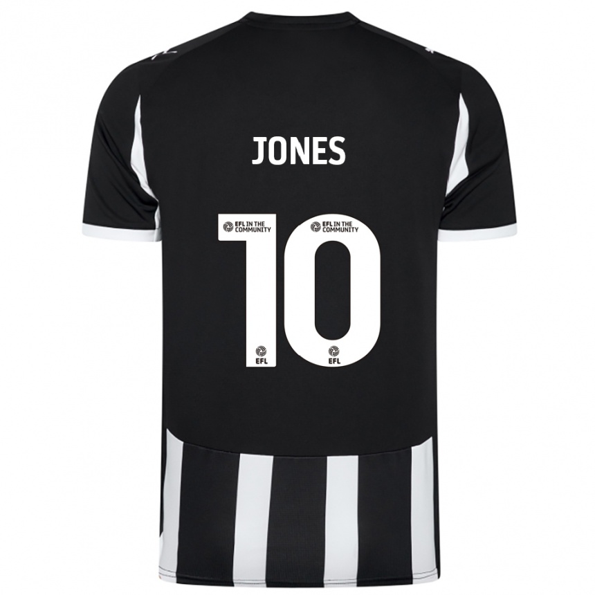 גברים כדורגל ג׳ודי ג׳ונס #10 שחור לבן ג'רזי ביתית 2025/26