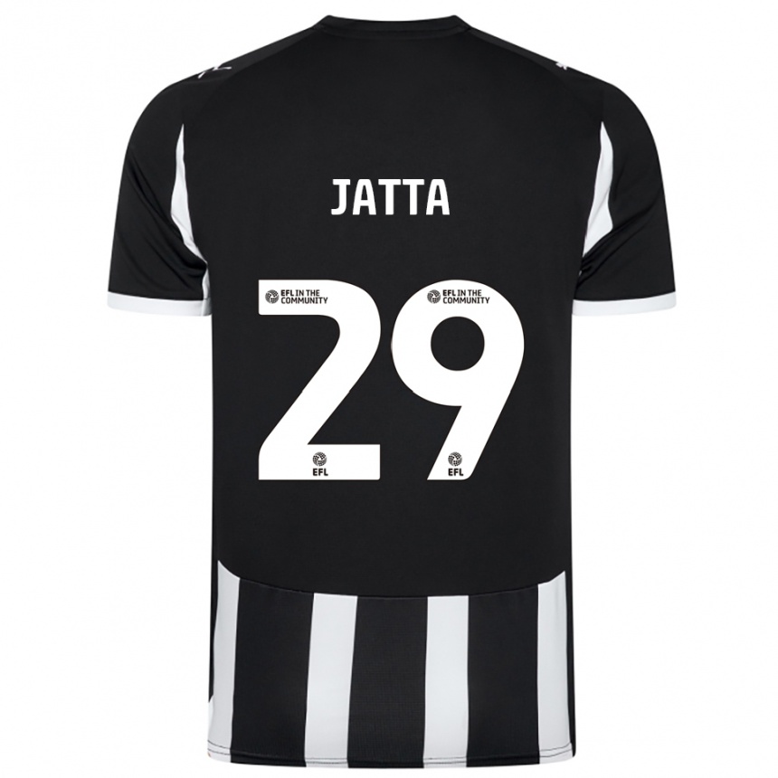 גברים כדורגל אלסאנה ג'אטה #29 שחור לבן ג'רזי ביתית 2025/26