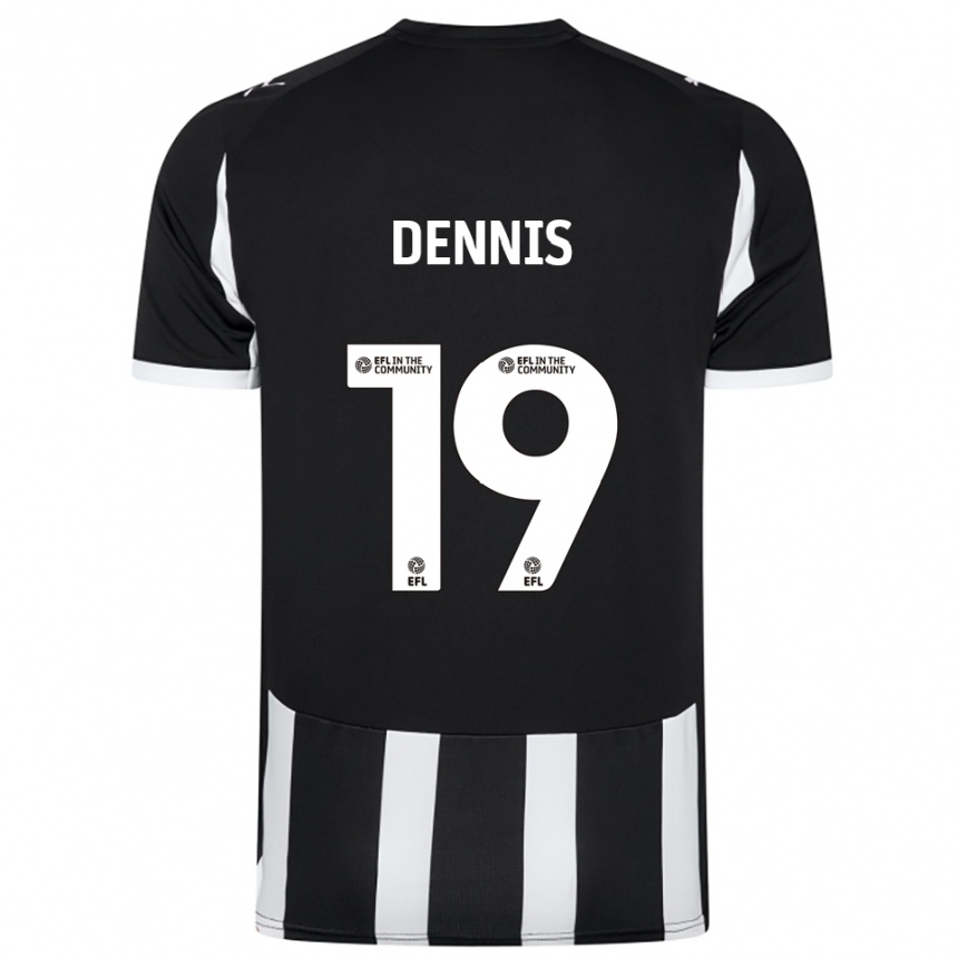 גברים כדורגל מת׳יו דניס #19 שחור לבן ג'רזי ביתית 2025/26