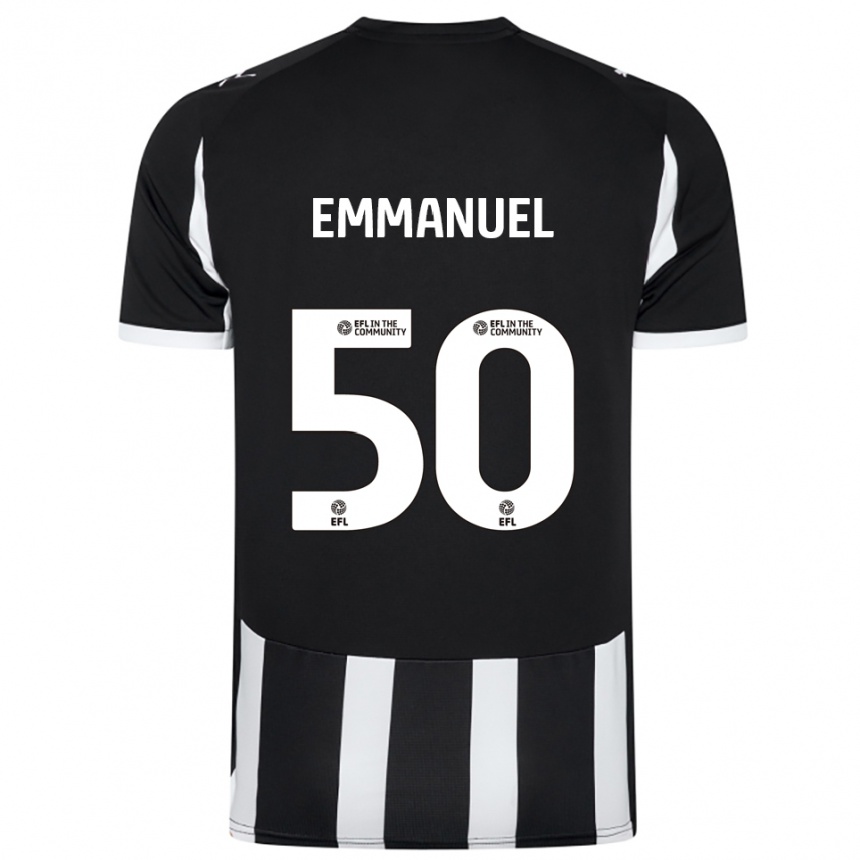 גברים כדורגל עמנואל דניאל #50 שחור לבן ג'רזי ביתית 2025/26