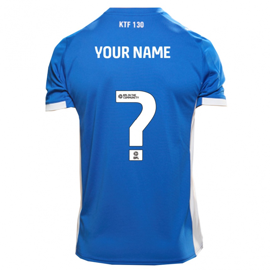 גברים כדורגל השם שלך #0 כחול לבן ג'רזי ביתית 2025/26