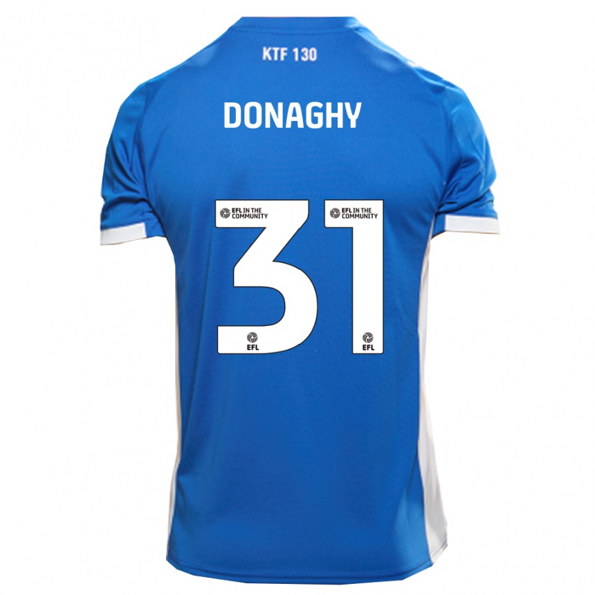 גברים כדורגל Tom Donaghy #31 כחול לבן ג'רזי ביתית 2025/26