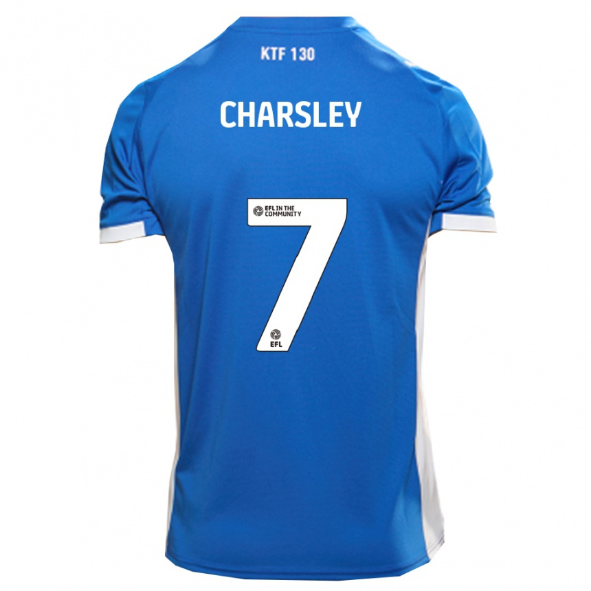 גברים כדורגל הארי צ'ארסלי #7 כחול לבן ג'רזי ביתית 2025/26