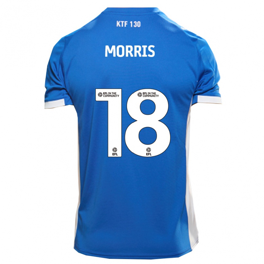 גברים כדורגל קירון מוריס #18 כחול לבן ג'רזי ביתית 2025/26