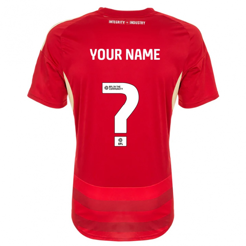 גברים כדורגל השם שלך #0 אדום לבן ג'רזי ביתית 2025/26