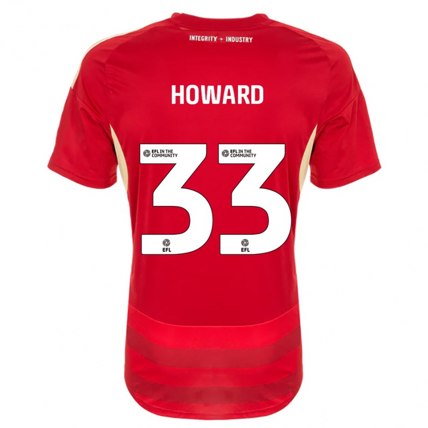 גברים כדורגל מארק הווארד #33 אדום לבן ג'רזי ביתית 2025/26