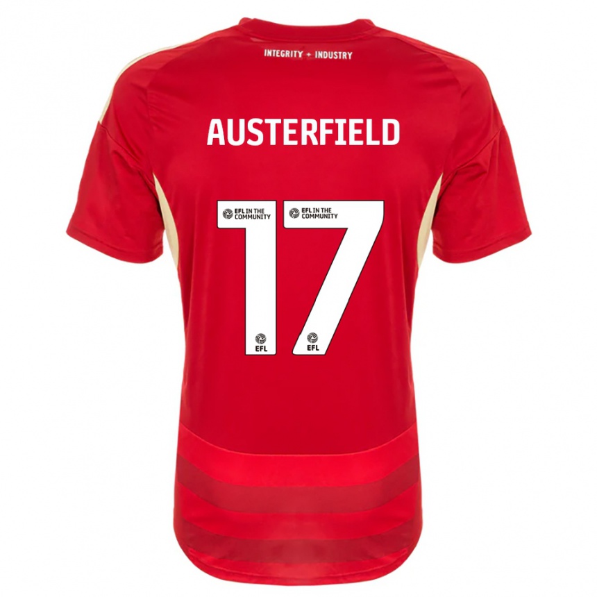 גברים כדורגל ג'וש אוסטרפילד #17 אדום לבן ג'רזי ביתית 2025/26