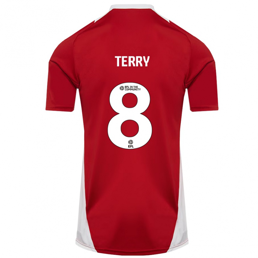 גברים כדורגל Josh Terry #8 אדום לבן זהב ג'רזי ביתית 2025/26