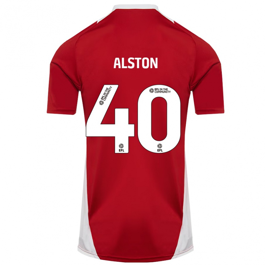 גברים כדורגל ג'ורג' אלסטון #40 אדום לבן זהב ג'רזי ביתית 2025/26