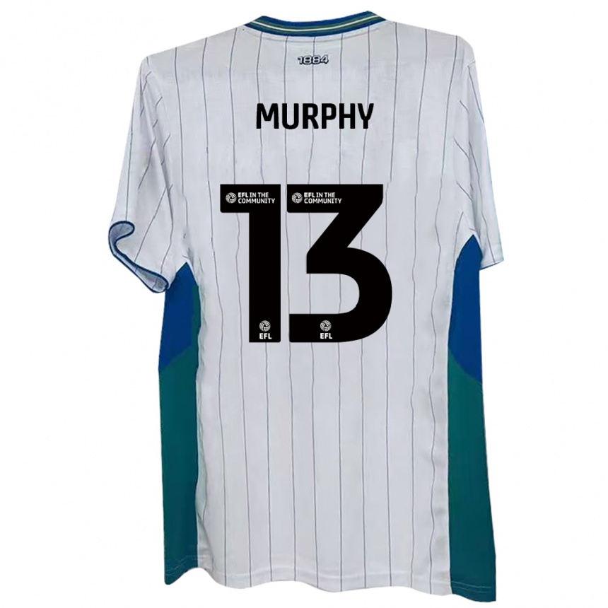 גברים כדורגל Joe Murphy #13 לבן ירוק כחול ג'רזי ביתית 2025/26
