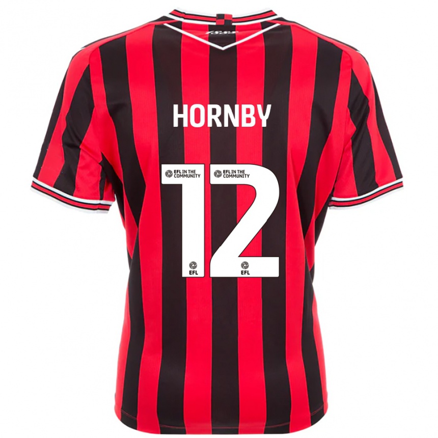 גברים כדורגל סם הורנבי #12 אדום שחור ג'רזי ביתית 2025/26