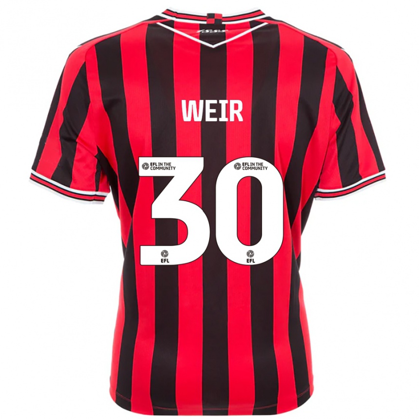 גברים כדורגל איוון וייר #30 אדום שחור ג'רזי ביתית 2025/26