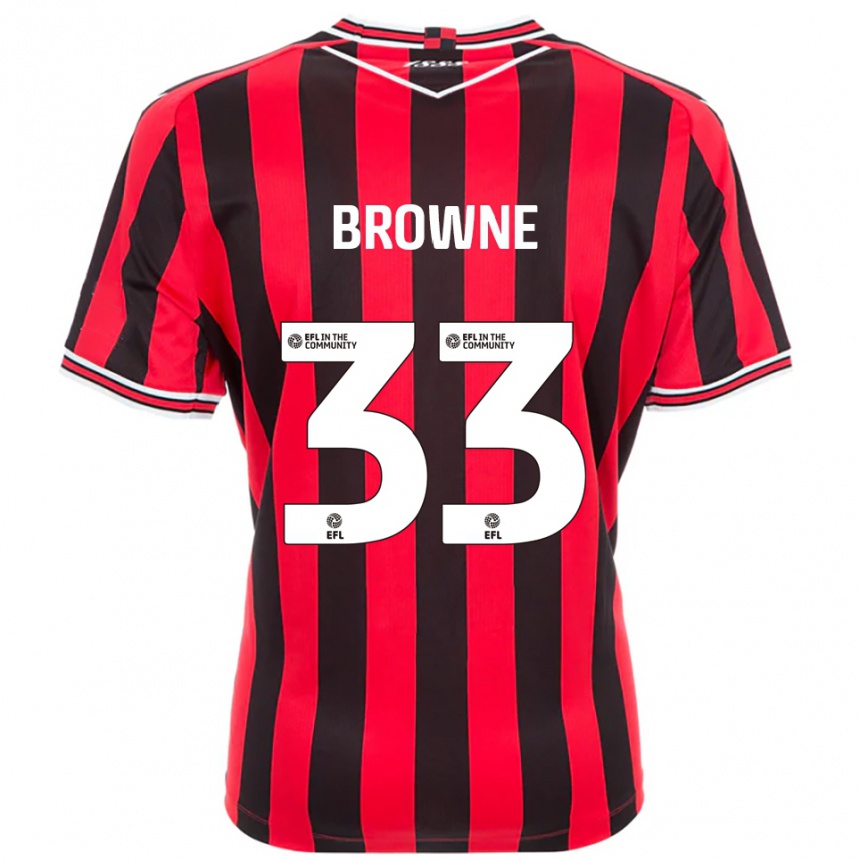 גברים כדורגל ריקו פרנקלין בראון #33 אדום שחור ג'רזי ביתית 2025/26