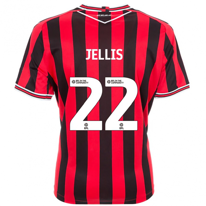גברים כדורגל ג׳יימי ג׳ליס #22 אדום שחור ג'רזי ביתית 2025/26