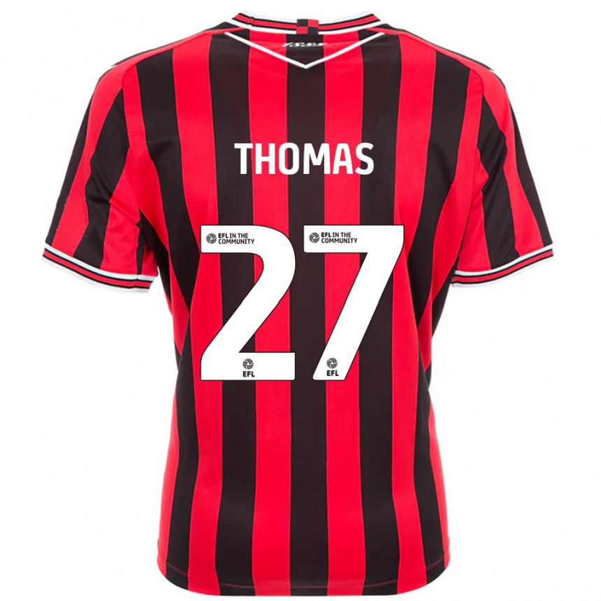 גברים כדורגל Dylan Thomas #27 אדום שחור ג'רזי ביתית 2025/26