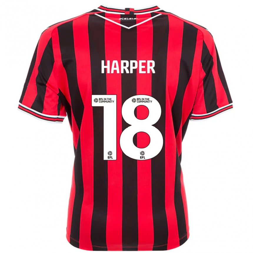 גברים כדורגל וינסנט הארפר #18 אדום שחור ג'רזי ביתית 2025/26