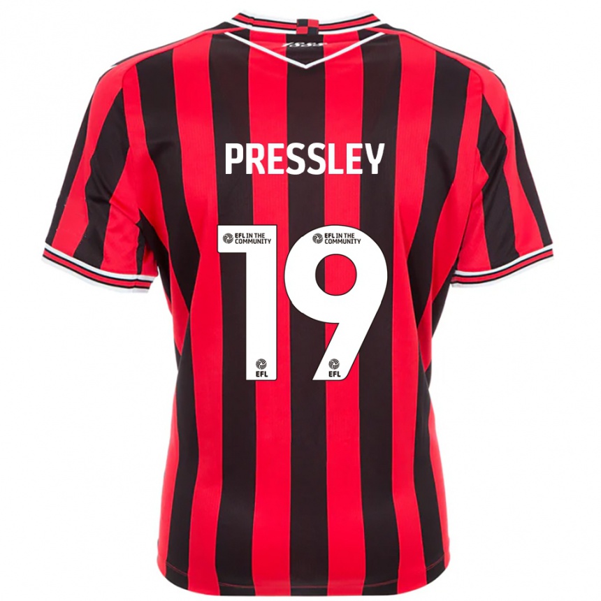 גברים כדורגל ארון פרסלי #19 אדום שחור ג'רזי ביתית 2025/26