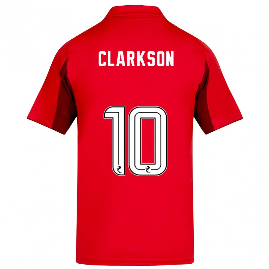 גברים כדורגל לייטון קלארקסון #10 אדום בורדו ג'רזי ביתית 2025/26