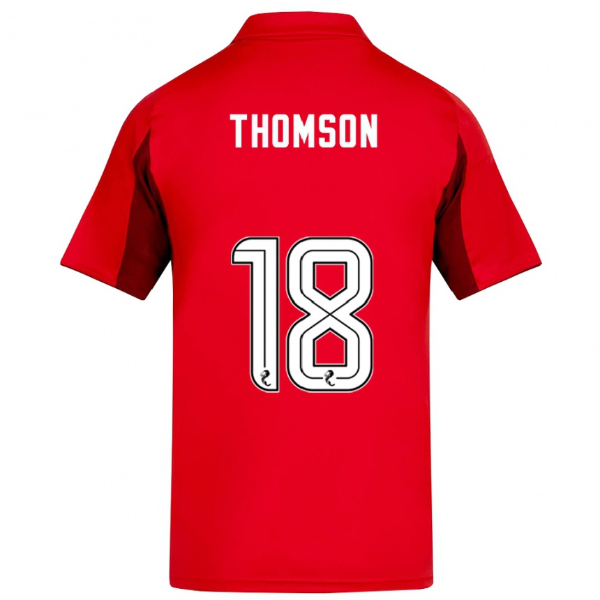גברים כדורגל אווה תומסון #18 אדום בורדו ג'רזי ביתית 2025/26