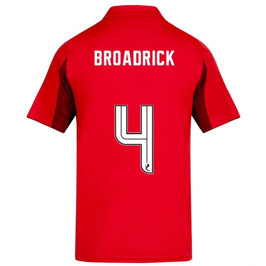 גברים כדורגל ג'סיקה ברודריק #4 אדום בורדו ג'רזי ביתית 2025/26