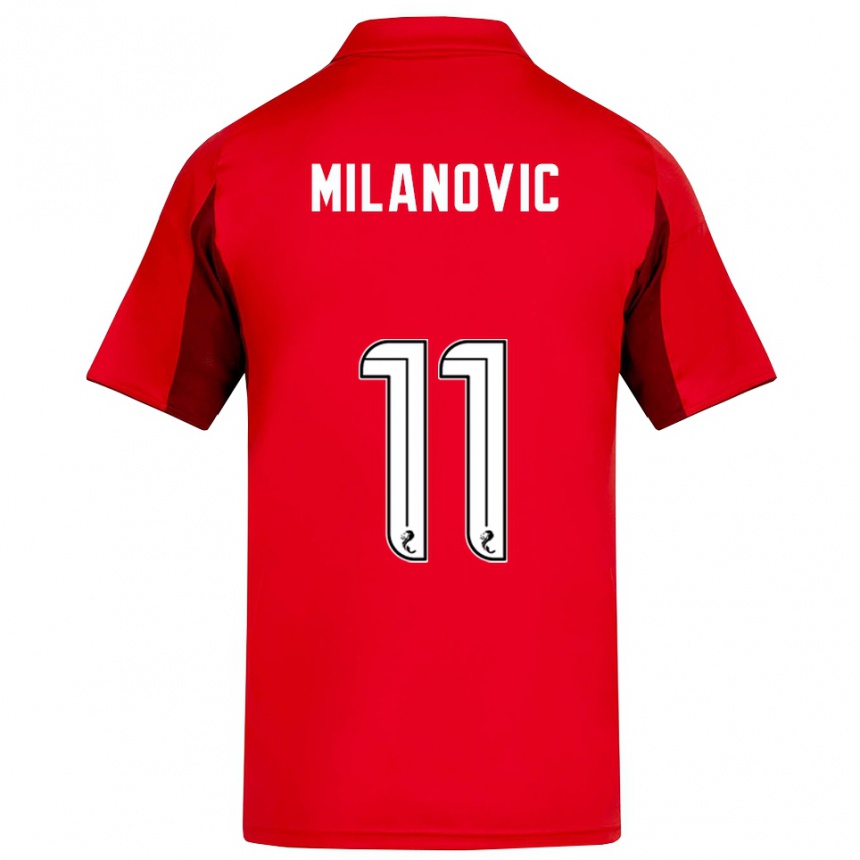 גברים כדורגל ניקולס מילאנוביץ׳ #11 אדום בורדו ג'רזי ביתית 2025/26