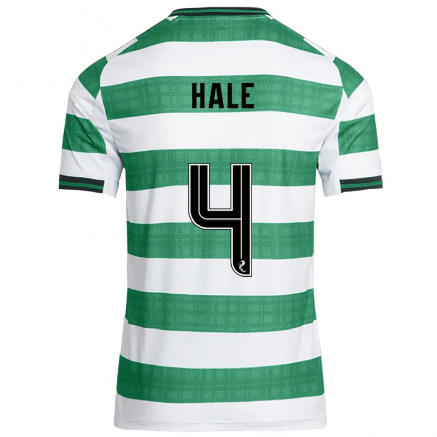 גברים כדורגל Finlay Hale #4 ירוק לבן ג'רזי ביתית 2025/26