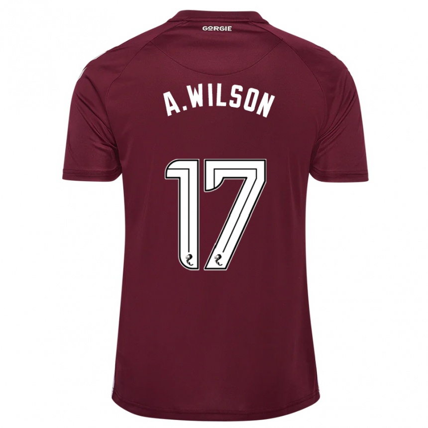 גברים כדורגל Alfie Wilson #17 בורדו לבן ג'רזי ביתית 2025/26