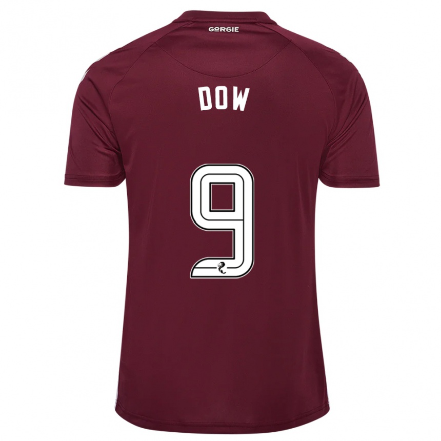 גברים כדורגל Connor Dow #9 בורדו לבן ג'רזי ביתית 2025/26