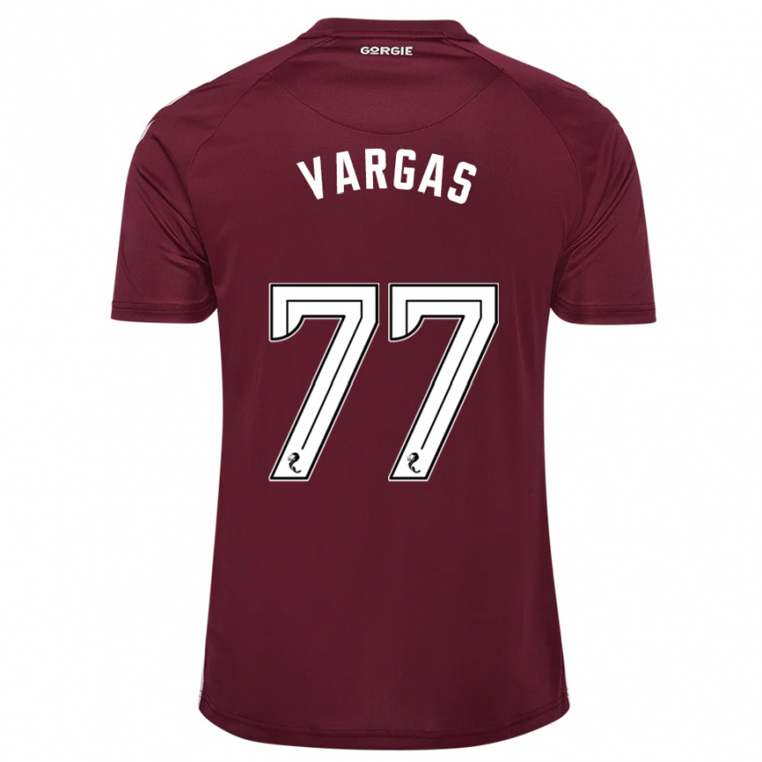 גברים כדורגל קנת׳ ורגאס #77 בורדו לבן ג'רזי ביתית 2025/26