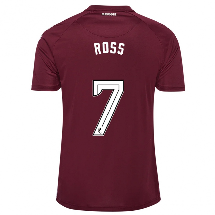 גברים כדורגל Mackenzie Ross #7 בורדו לבן ג'רזי ביתית 2025/26