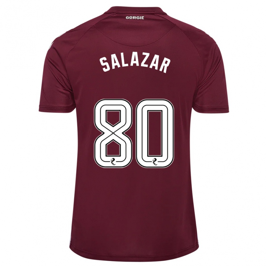 גברים כדורגל אנדרס סלזאר #80 בורדו לבן ג'רזי ביתית 2025/26