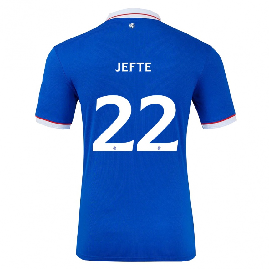 גברים כדורגל Jefté #22 כחול לבן ג'רזי ביתית 2025/26