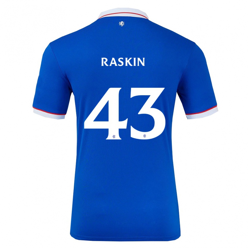 גברים כדורגל ניקולאס רסקין #43 כחול לבן ג'רזי ביתית 2025/26