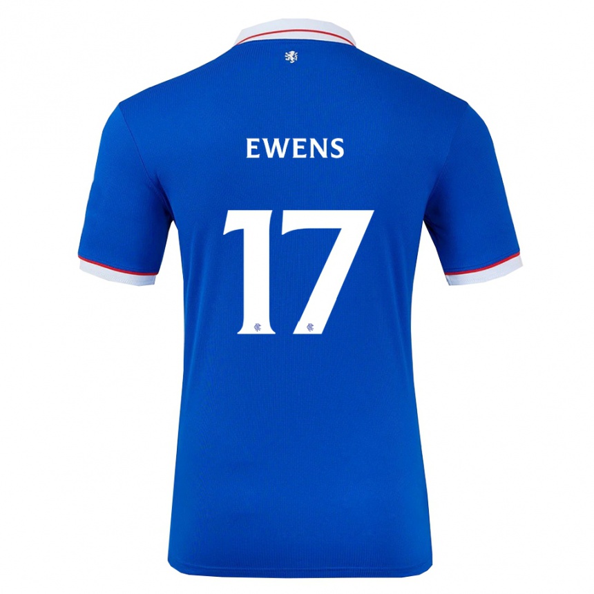 גברים כדורגל שרה יואנס #17 כחול לבן ג'רזי ביתית 2025/26 גברים כדורגל שרה יואנס #17 כחול לבן ג'רזי ביתית 2025/26