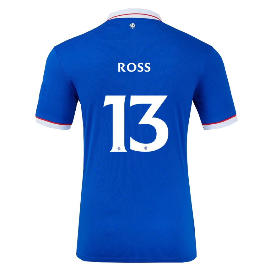 גברים כדורגל Jane Ross #13 כחול לבן ג'רזי ביתית 2025/26