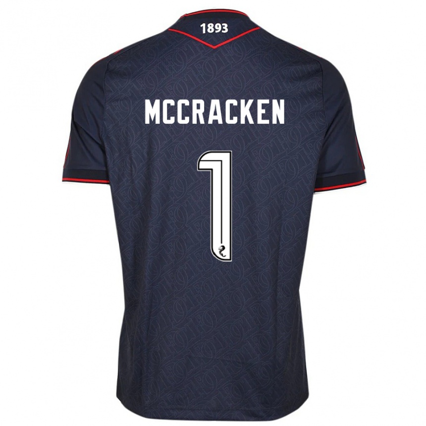 גברים כדורגל ג'ון מקראקן #1 כחול נייבי לבן ג'רזי ביתית 2025/26