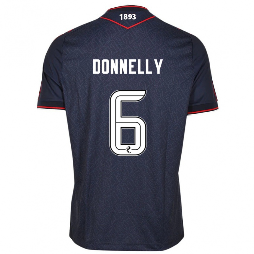 גברים כדורגל ארון דונלי #6 כחול נייבי לבן ג'רזי ביתית 2025/26