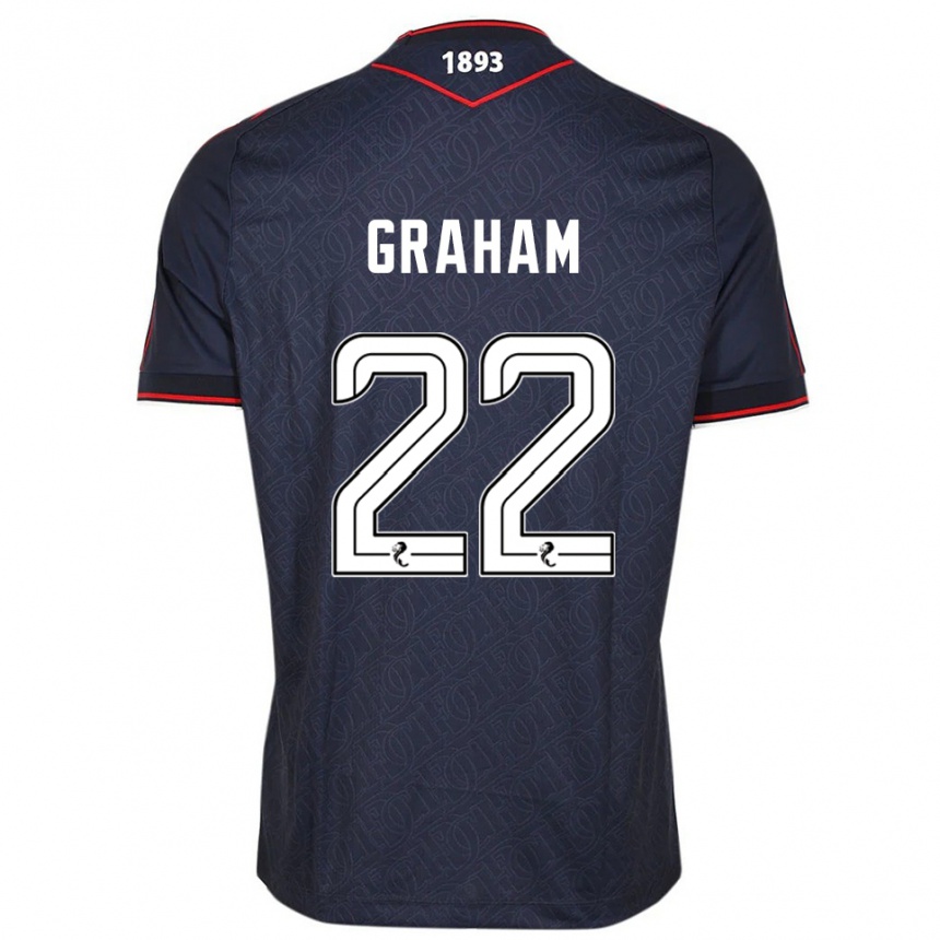 גברים כדורגל Luke Graham #22 כחול נייבי לבן ג'רזי ביתית 2025/26