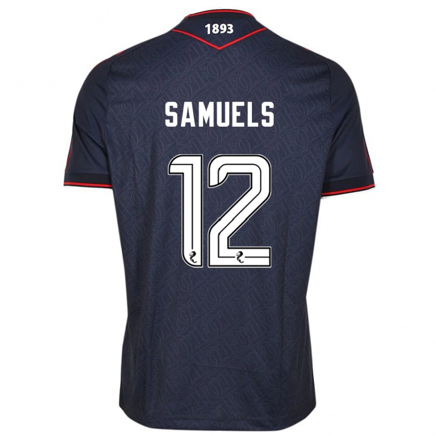 גברים כדורגל אימרי סמואלס #12 כחול נייבי לבן ג'רזי ביתית 2025/26
