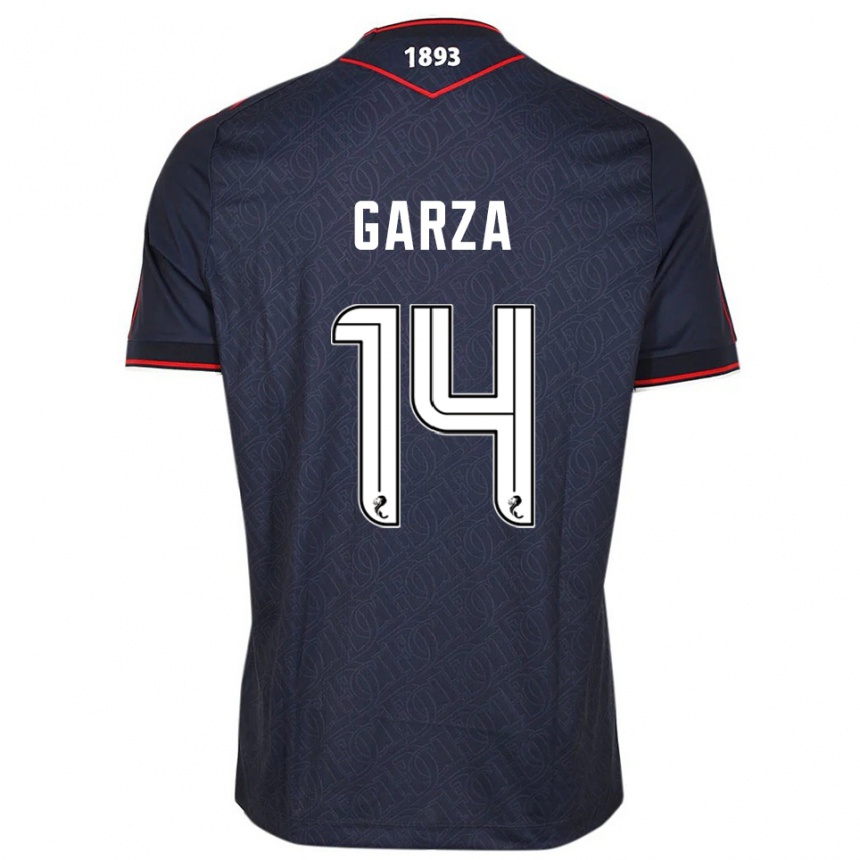 גברים כדורגל César Garza #14 כחול נייבי לבן ג'רזי ביתית 2025/26