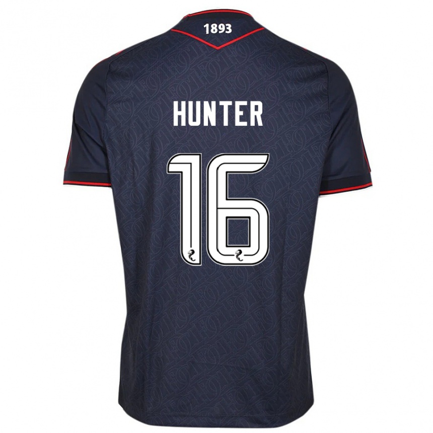 גברים כדורגל Michael Hunter #16 כחול נייבי לבן ג'רזי ביתית 2025/26