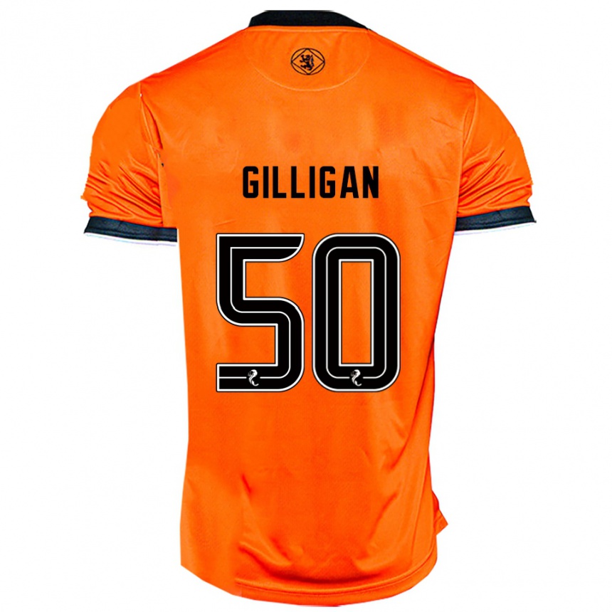 גברים כדורגל קיר גיליגאן #50 כתום שחור ג'רזי ביתית 2025/26